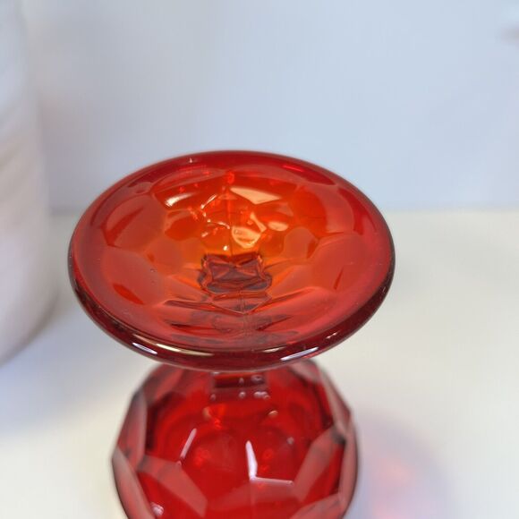 4- Vintage Viking Glass Georgian Ruby Red 4.25” Cordial Drinking Glass Goblet - Picture 6 of 10